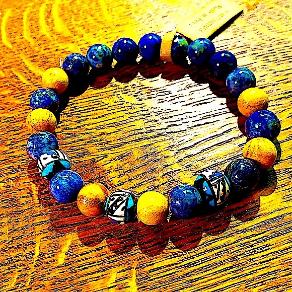 PALA SANTO LAPIS BRACELET STRETCH NEW HEALING STONES - Picture 2 of 3
